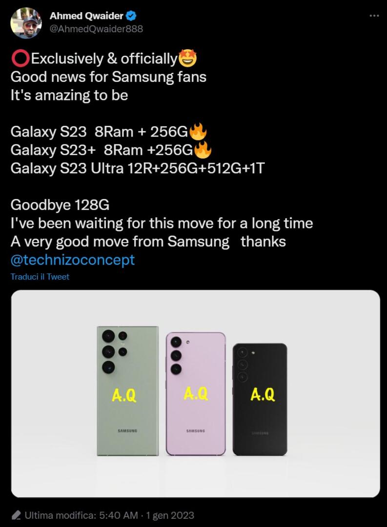 Samsung S23 Series: più spazio per tutti