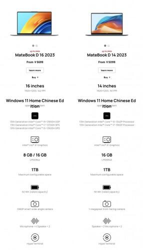 Huawei MateBook D14 vs MateBook D15