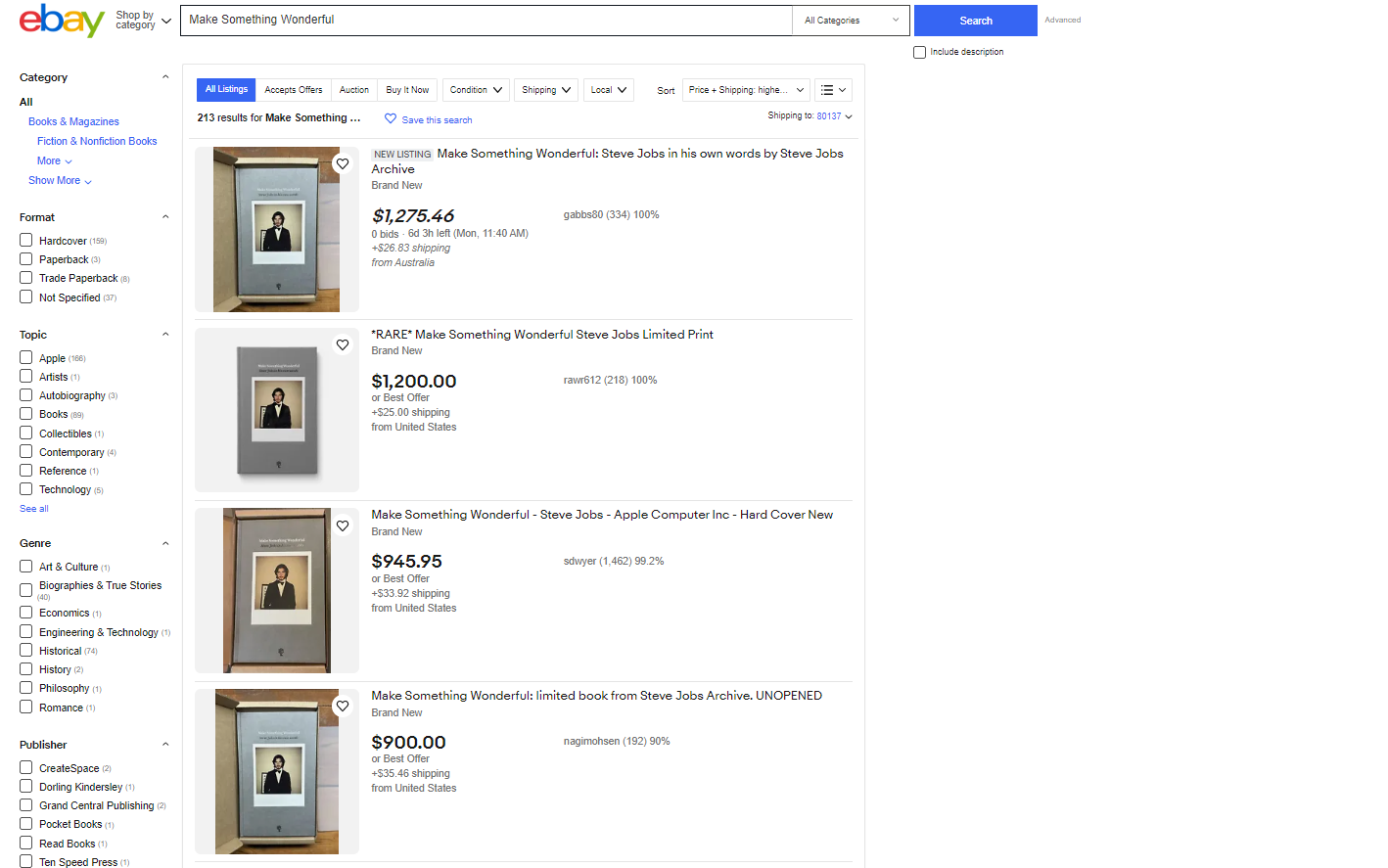 Il libro di Steve Jobs invade eBay: fino a 25mila dollari!
