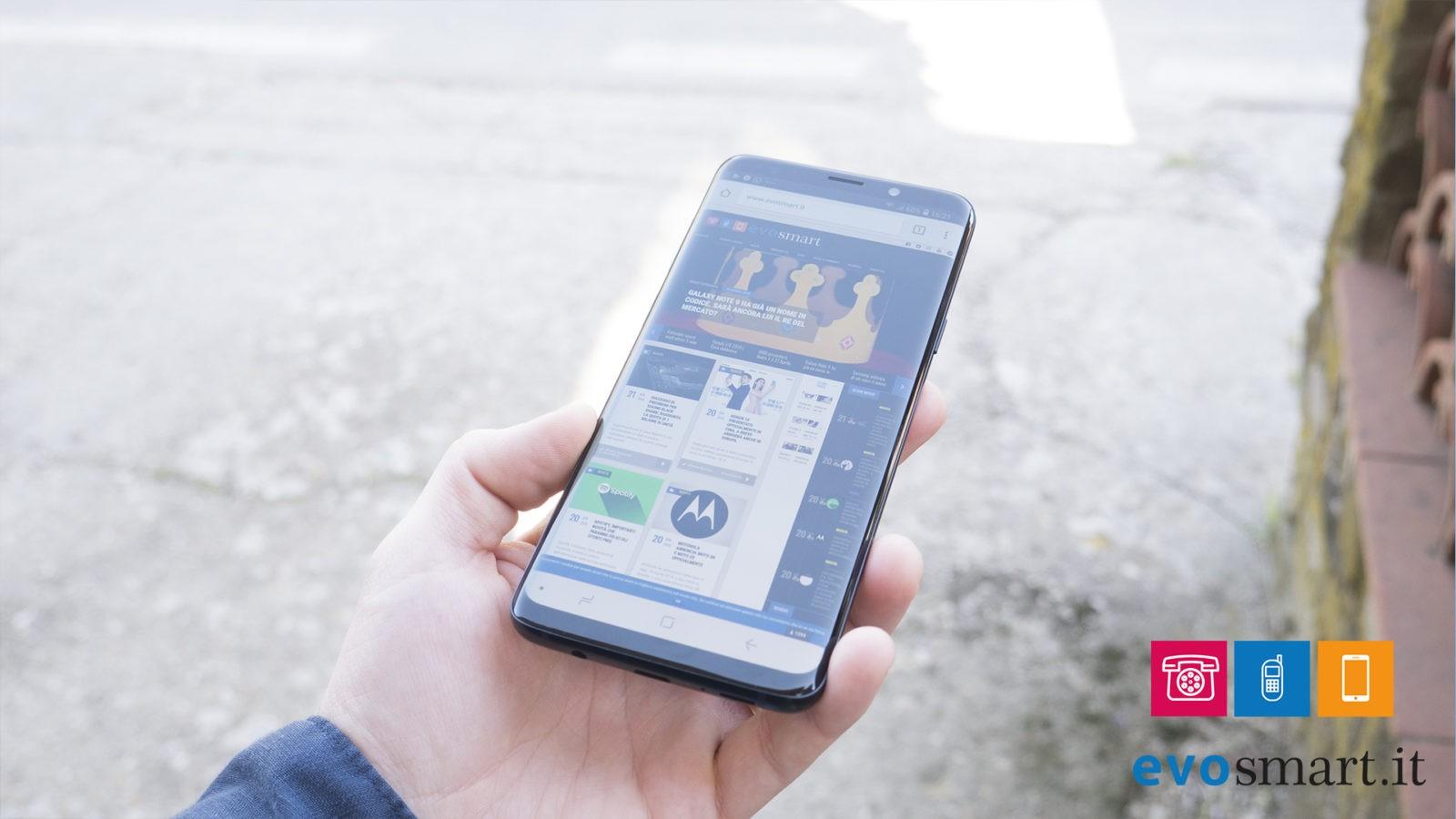 Samsung Galaxy S9 Plus display all'aperto | EvoSmart.it