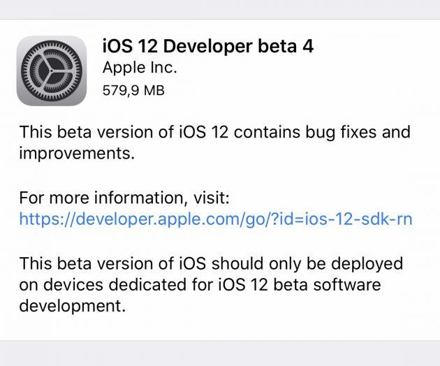 iOS 12 Beta 4 | Evosmart.it
