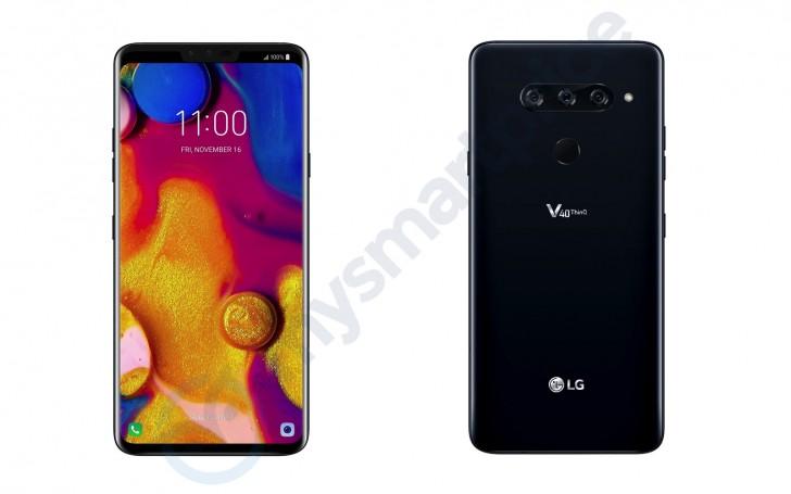 Immagini leaked di LG V40 (parte frontale e posteriore: ben visibili le tre fotocamere posteriori e le due anteriori con il Nuovo Second Screen in alto) | Evosmart.it