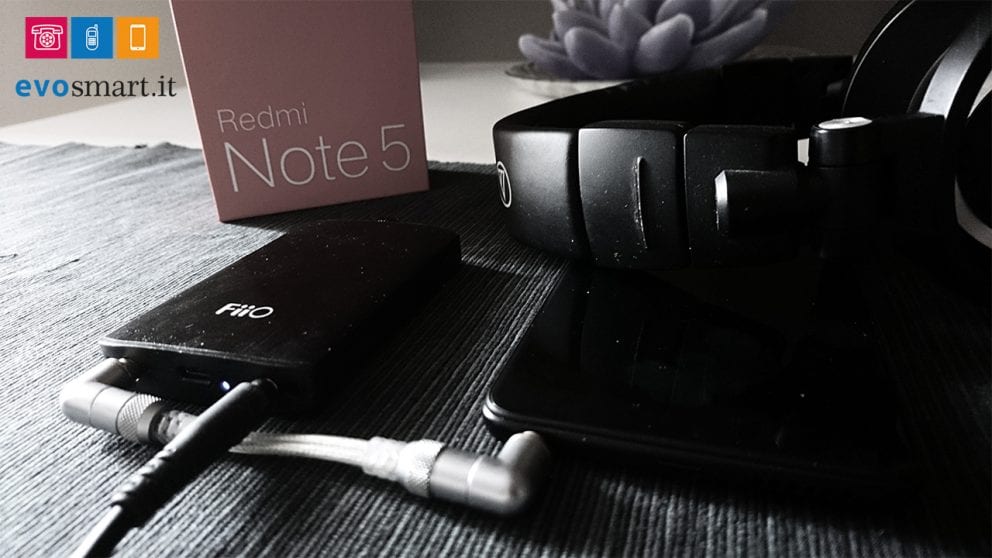 Xiaomi Redmi Note 5 con amplificatore portatile | Evosmart.it
