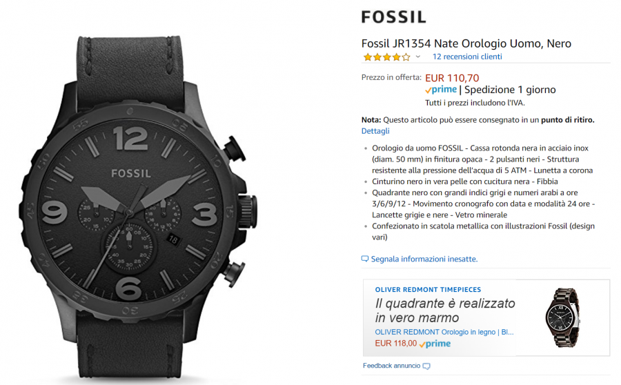orologio fossil offerta