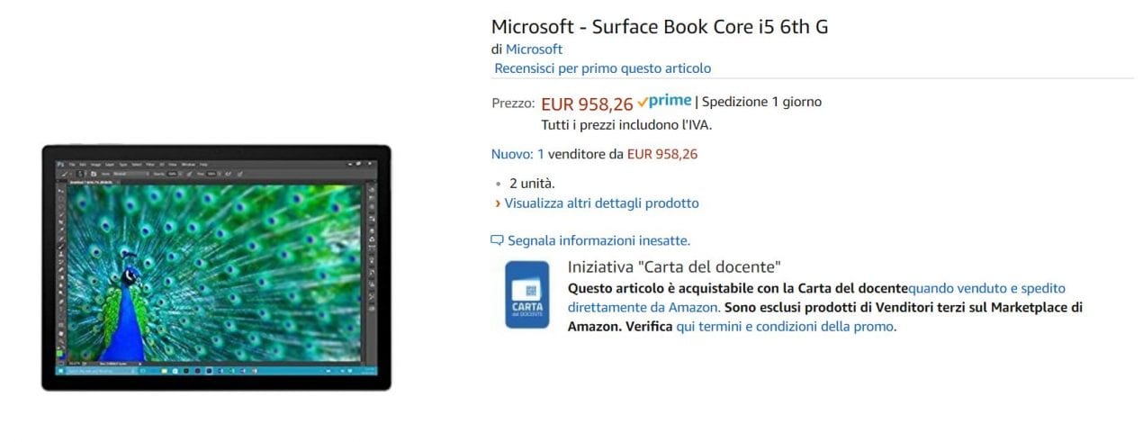 surface book offerta amazon