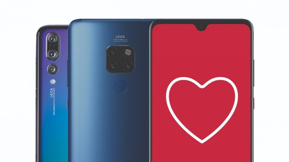 Huawei: per San Valentino 100€ di rimborso con l'acquisto di Mate 20 e P20 Pro