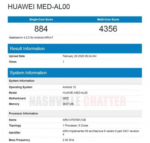 Huawei MED-AL00 GeekBench