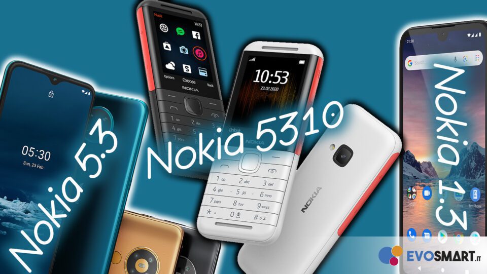 Ecco Nokia 5.3, Nokia 1.3 e Nokia 5310
