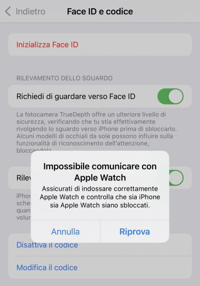 iPhone 13 non si sblocca con Apple Watch, in arrivo un bugfix