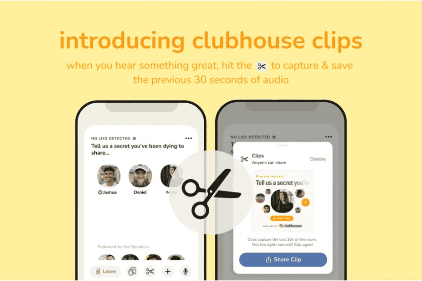 Clubhouse nuove funzionalità