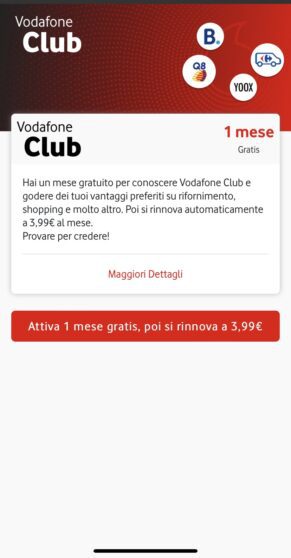 offerta Vodafone Club