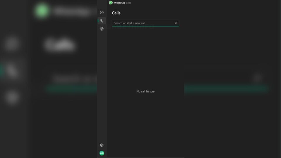 Nuova barra laterale di WhatsApp per Windows con registro chiamate