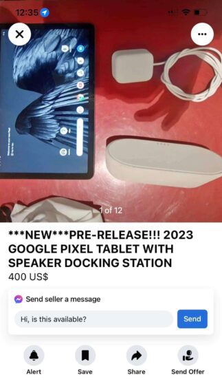 Google Pixel Tablet svelato in anticipo sul mercatino di Facebook