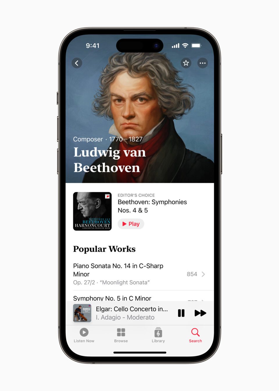 La funzione di ricerca di Apple Music Classical è stata riprogettata tenendo conto delle complessità della musica classica.